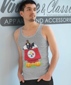 Pittsburgh Steelers Snoopy Pumpkin House Tank Top Racerback
