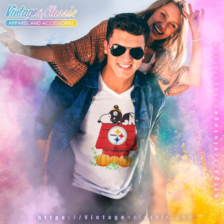 Pittsburgh Steelers Snoopy Pumpkin House V Neck TShirt Pittsburgh Steelers Snoopy Pumpkin House V Neck TShirt