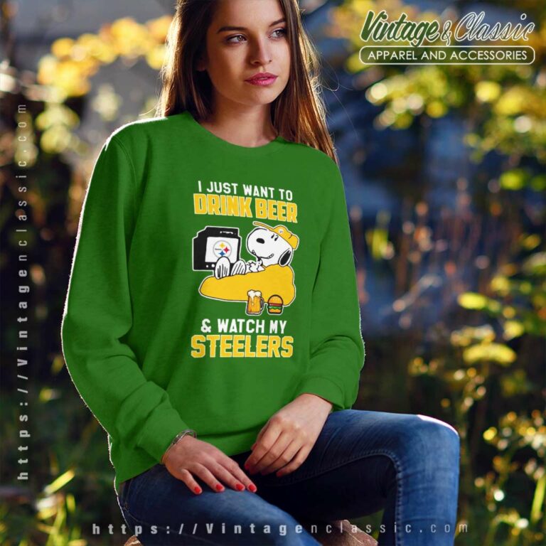 Pittsburgh Steelers Snoopy Shirts Just Want To Drink Beer Watch Funny Sweatshirt Pittsburgh Steelers Snoopy Shirts Just Want To Drink Beer Watch Funny Sweatshirt