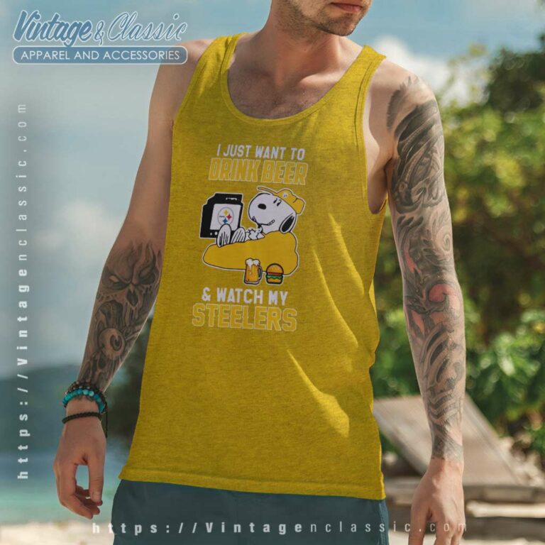 Pittsburgh Steelers Snoopy Shirts Just Want To Drink Beer Watch Funny Tank Top Racerback Pittsburgh Steelers Snoopy Shirts Just Want To Drink Beer Watch Funny Tank Top Racerback