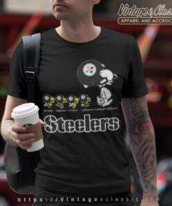 Pittsburgh Steelers Snoopy Woodstock Team Walking T shirt