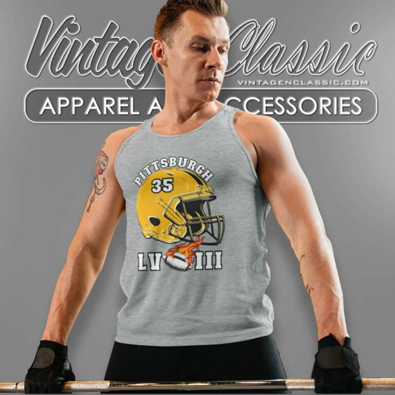 Pittsburgh Steelers Super Bowl Lviii Helmet Tank Top Racerback Pittsburgh Steelers Super Bowl Lviii Helmet Tank Top Racerback