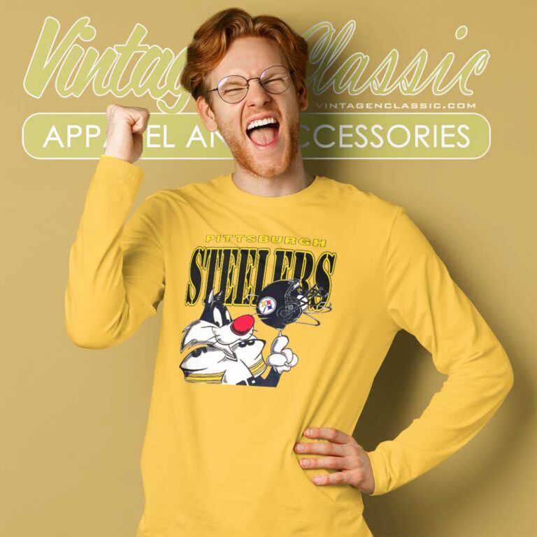 Pittsburgh Steelers Sylvester Looney Tunes Long Sleeve Tee Pittsburgh Steelers Sylvester Looney Tunes Long Sleeve Tee