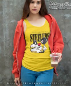 Pittsburgh Steelers Sylvester Looney Tunes Nfl Tank Top Racerback