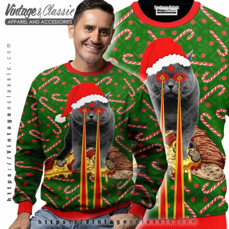 Pizza Cat With Laser Eyes Ugly Sweater Men Ugly Sweater Pizza Cat With Laser Eyes Ugly Sweater Men Ugly Sweater