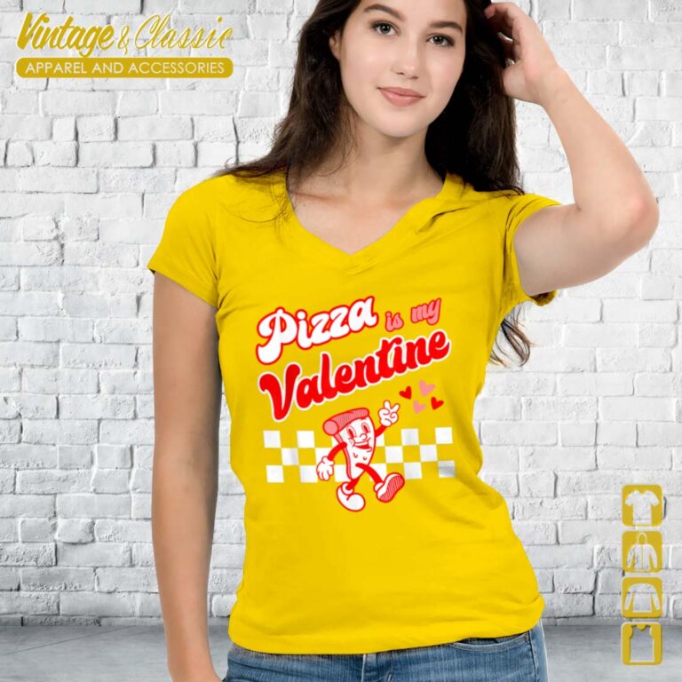 Pizza Is My Valentine Checkerboard Vneck Pizza Is My Valentine Checkerboard Vneck