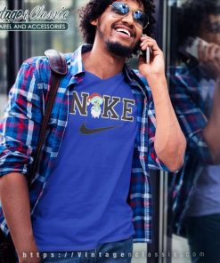 Plankton And Baby Spongebob Nike Logo Christmas V Neck TShirt