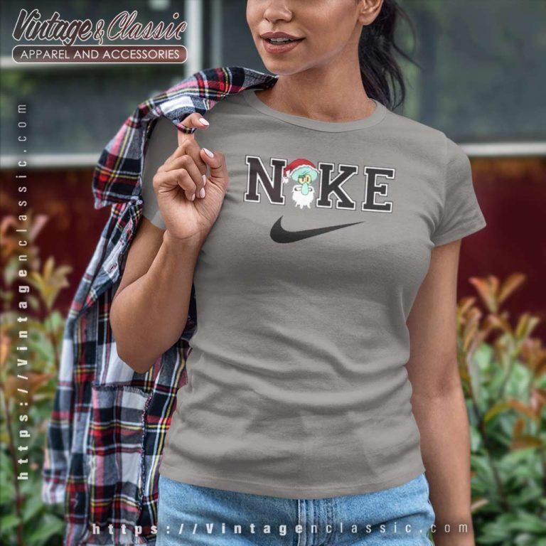 Plankton And Baby Spongebob Nike Logo Christmas Women TShirt Plankton And Baby Spongebob Nike Logo Christmas Women TShirt