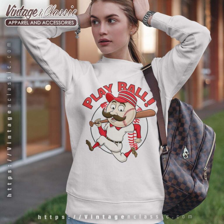 Play Ball Cincinnati Reds Mascot Sweatshirt Play Ball Cincinnati Reds Mascot Sweatshirt