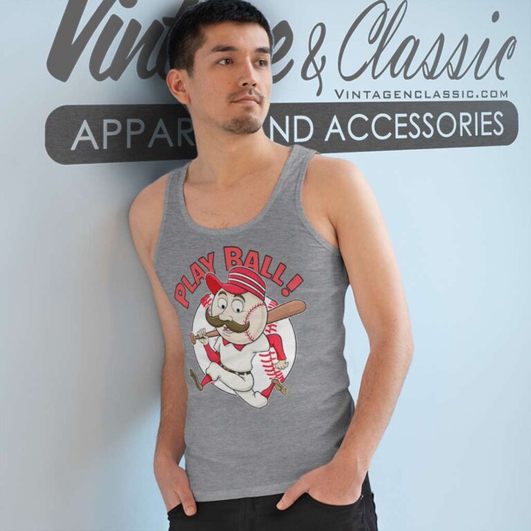 Play Ball Cincinnati Reds Mascot Tank Top Racerback Play Ball Cincinnati Reds Mascot Tank Top Racerback