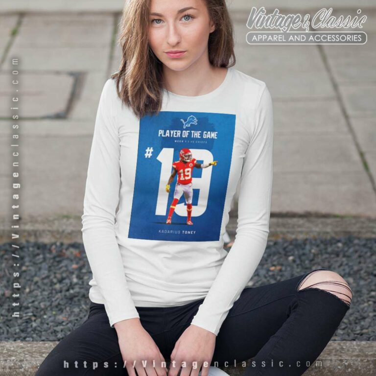 Player Of The Game Number 19 Kadarius Toney Detroit Lions Vs Kansas City Chiefs Nfl Kickoff 2023 Long Sleeve Tee Player Of The Game Number 19 Kadarius Toney Detroit Lions Vs Kansas City Chiefs Nfl Kickoff 2023 Long Sleeve Tee