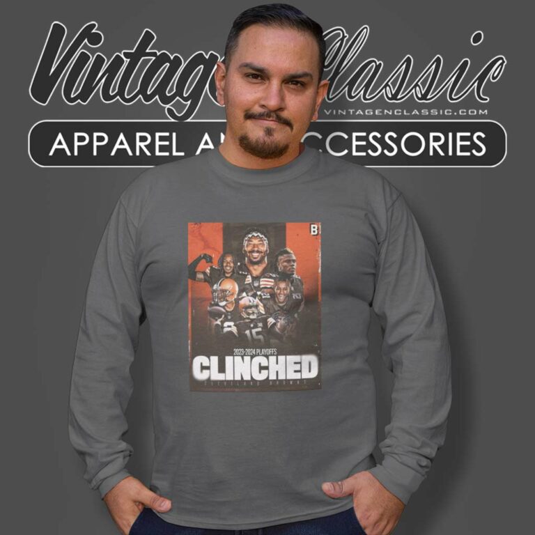 Playoff Cleveland Browns Clinched Long Sleeve Tee Playoff Cleveland Browns Clinched Long Sleeve Tee