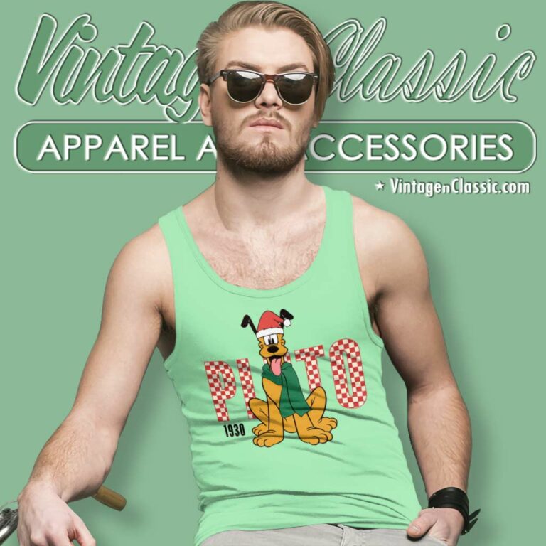 Pluto Santa Disney Christmas Tank Top Racerback Pluto Santa Disney Christmas Tank Top Racerback