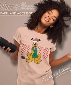 Pluto Santa Disney Christmas Women TShirt