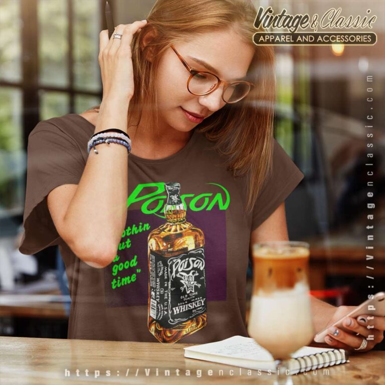 Poison Concert Band Tour Whiskey Women TShirt Poison Concert Band Tour Whiskey Women TShirt