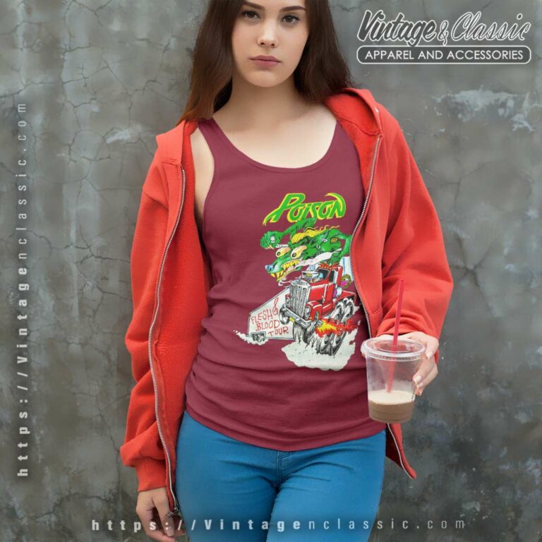 Poison Shirt Flesh And Blood Tour Tank Top Racerback Poison Shirt Flesh And Blood Tour Tank Top Racerback