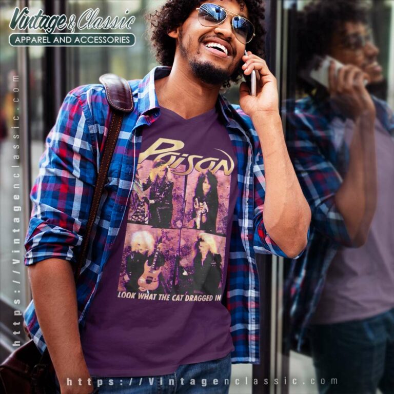 Poison Shirt Look What The Cat Dragged In V Neck TShirt Poison Shirt Look What The Cat Dragged In V Neck TShirt