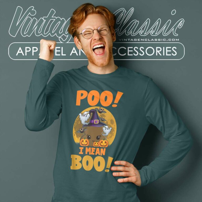 Poo I Mean Boo For Funny Halloween Parties Long Sleeve Tee Poo I Mean Boo For Funny Halloween Parties Long Sleeve Tee