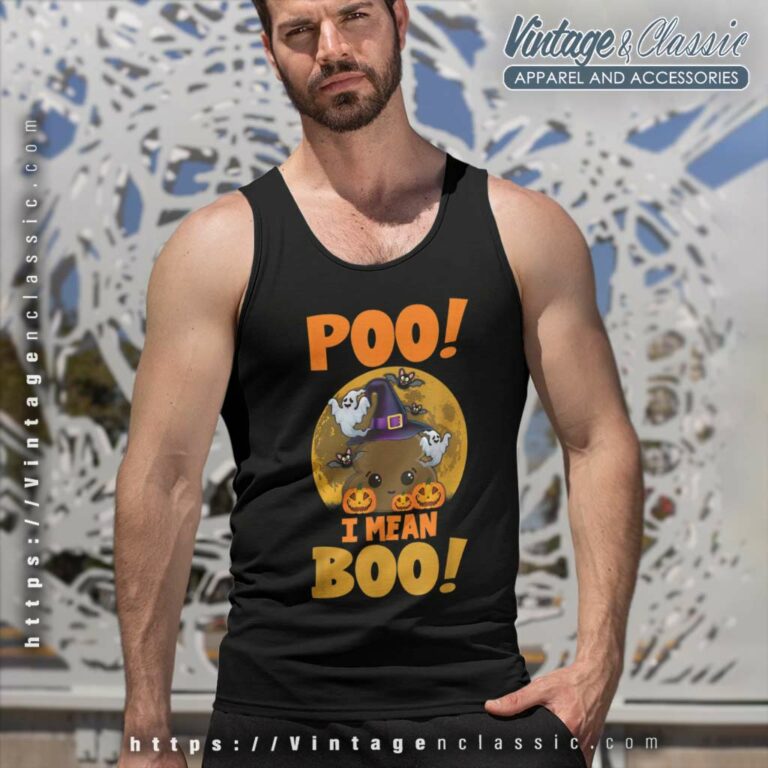 Poo I Mean Boo For Funny Halloween Parties Tank Top Racerback Poo I Mean Boo For Funny Halloween Parties Tank Top Racerback