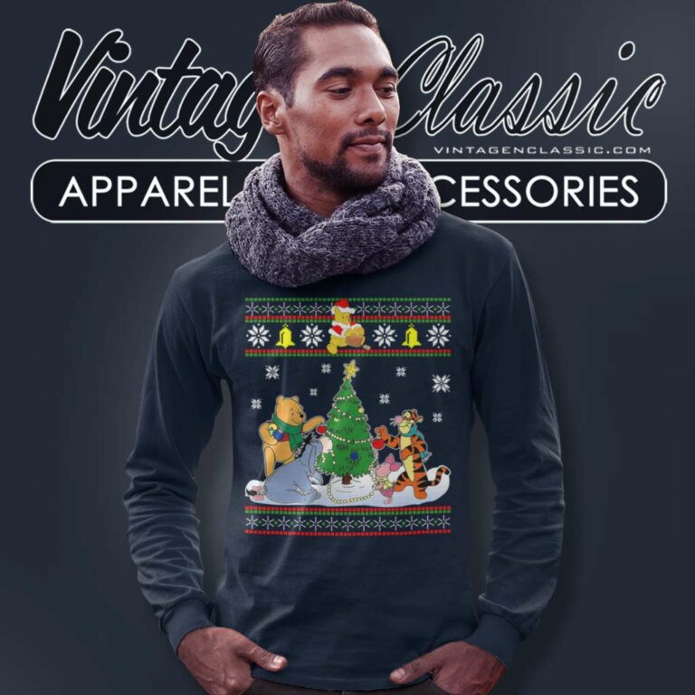 Pooh And Friends Winnie The Pooh Ugly Christmas Long Sleeve Tee Pooh And Friends Winnie The Pooh Ugly Christmas Long Sleeve Tee