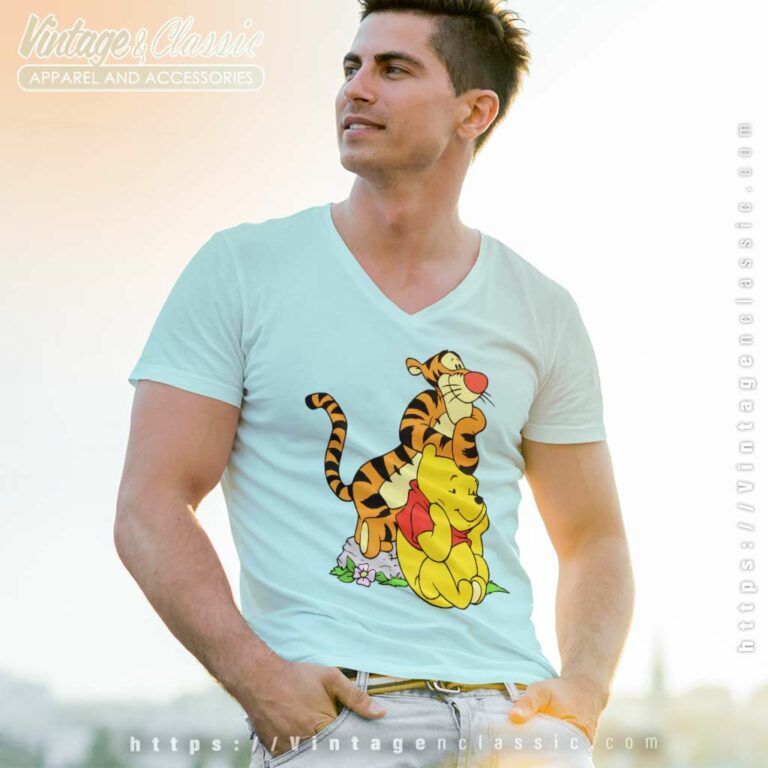 Pooh And Tigger Disney V Neck TShirt Pooh And Tigger Disney V Neck TShirt