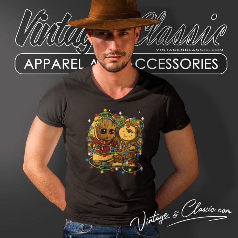 Pooh Bear And Friends Christmas Light V Neck TShirt Pooh Bear And Friends Christmas Light V Neck TShirt