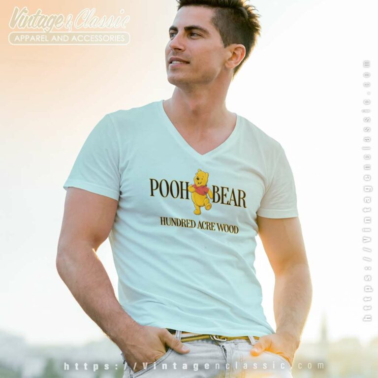 Pooh Bear Hundred Acre Wood V Neck TShirt Pooh Bear Hundred Acre Wood V Neck TShirt