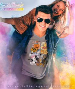 Pooh Eeyore Tigger Piglet Halloween V Neck TShirt