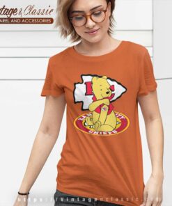 Pooh Tattoos Kansas City Chiefs Logo Women TShirt