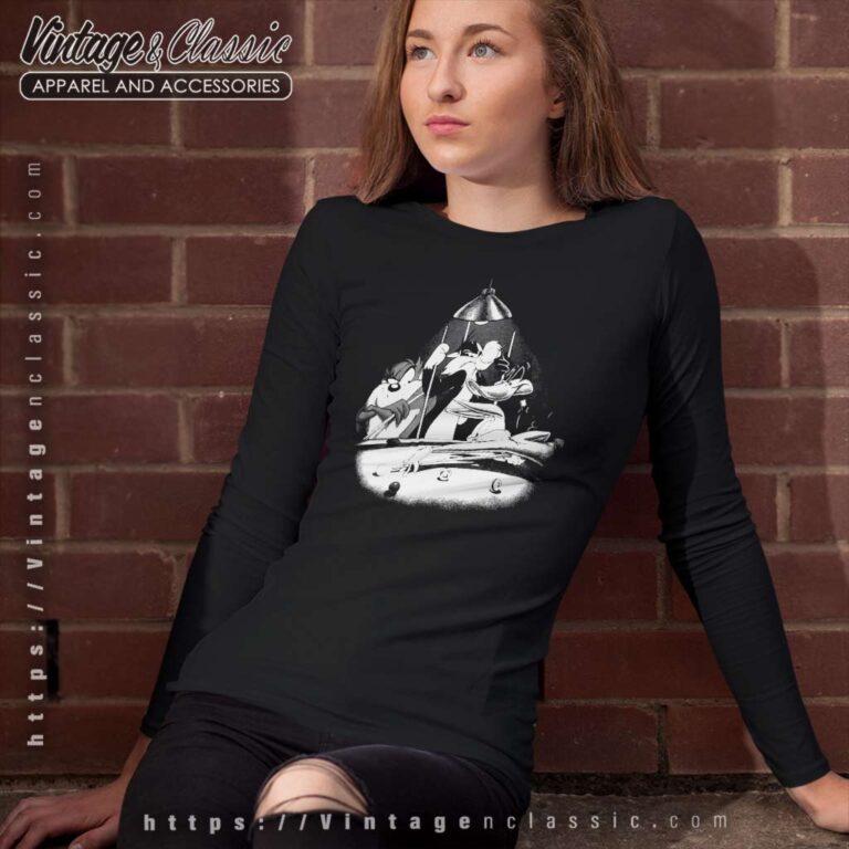 Pool Taz Bugs Bunny Sylvester Billiards Long Sleeve Tee Pool Taz Bugs Bunny Sylvester Billiards Long Sleeve Tee