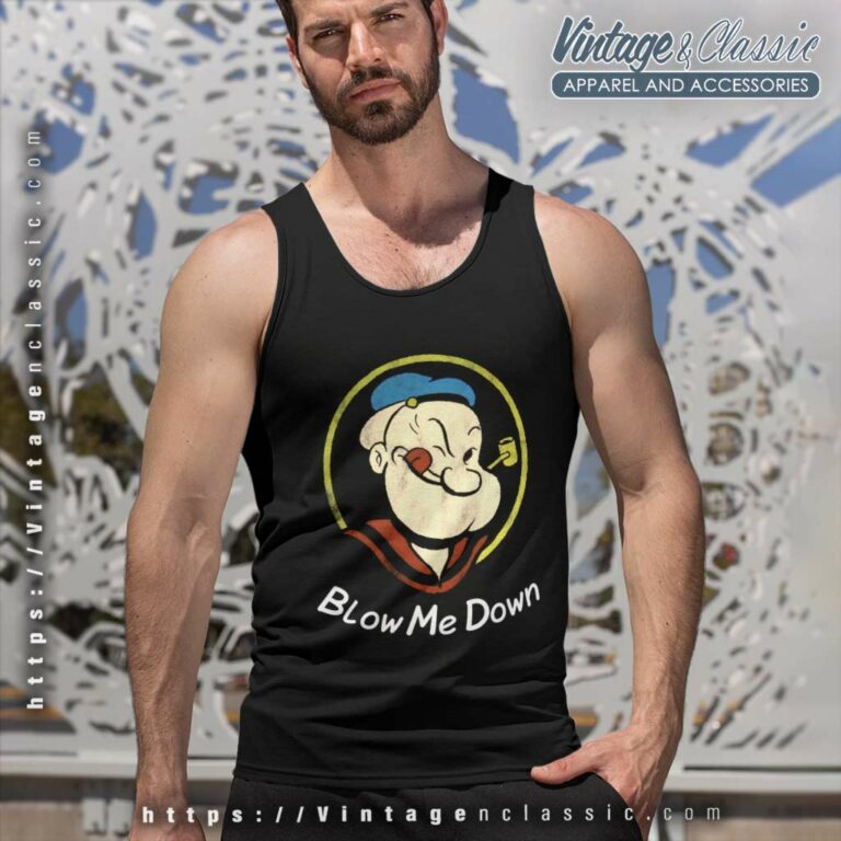 Popeye Blow Me Down Tank Top Racerback Popeye Blow Me Down Tank Top Racerback