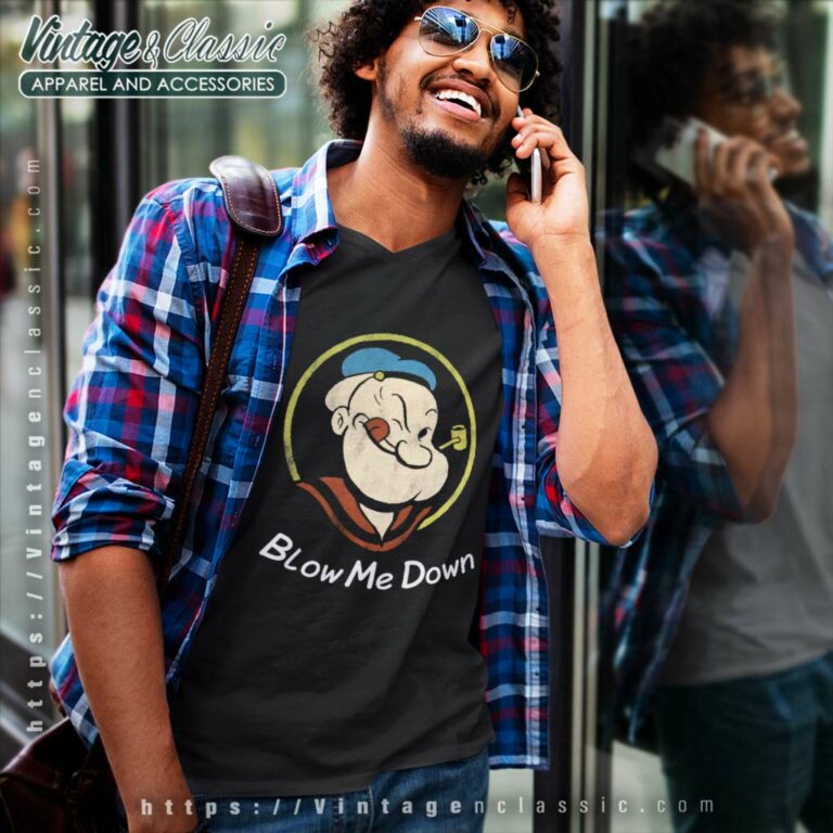 Popeye Blow Me Down V Neck TShirt Popeye Blow Me Down V Neck TShirt