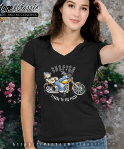 Popeye Motorcycle Chopper V Neck TShirt
