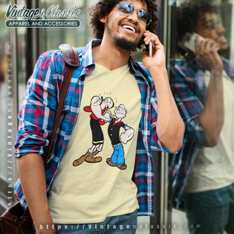 Popeye Muscle V Neck TShirt Popeye Muscle V Neck TShirt