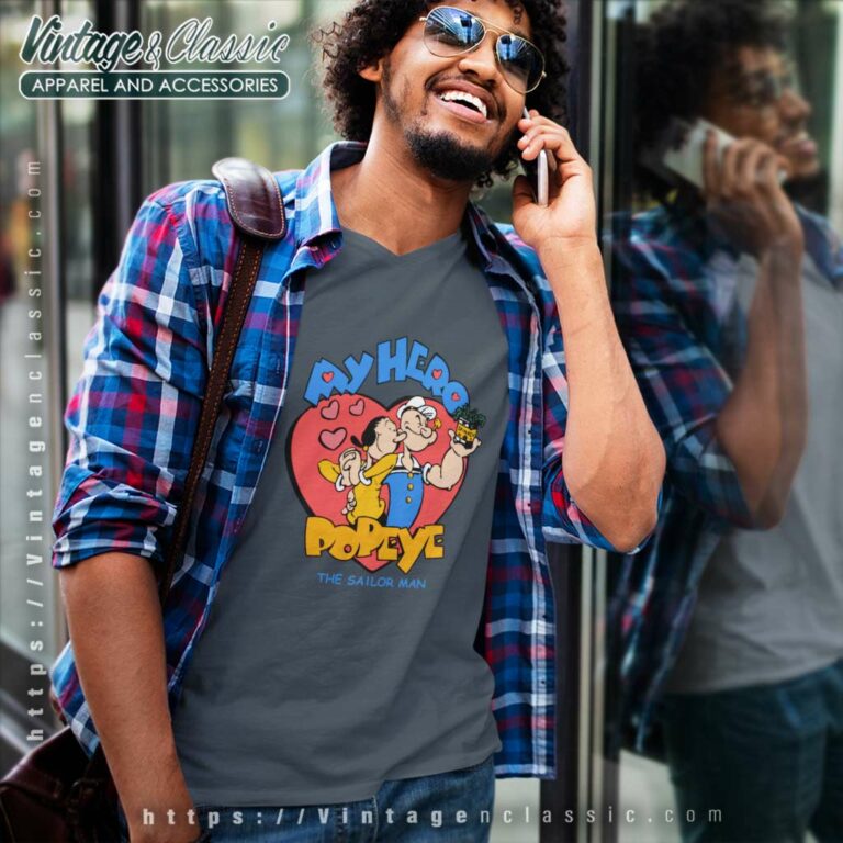 Popeye My Hero V Neck TShirt Popeye My Hero V Neck TShirt