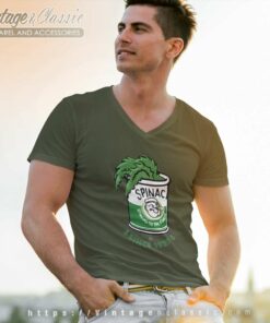 Popeye Shirt Spinach Strong To The Finish V Neck TShirt