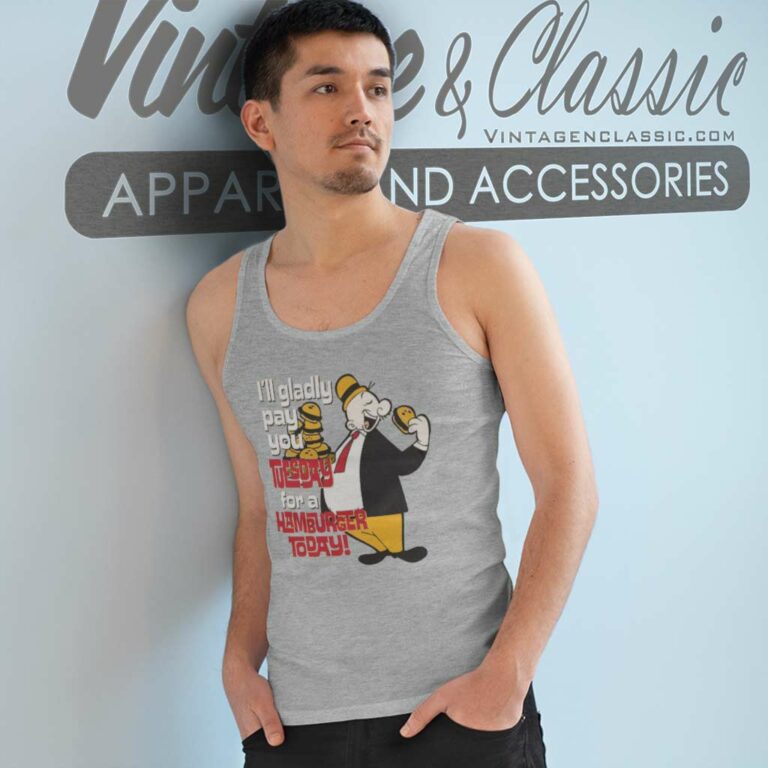 Popeye Shirt Wimpy Hamburger Tank Top Racerback Popeye Shirt Wimpy Hamburger Tank Top Racerback