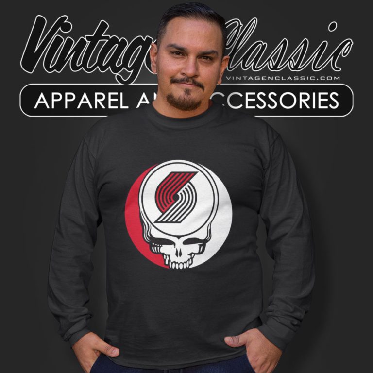 Portland Trail Blazers Grateful Dead Steal Your Face Long Sleeve Tee Portland Trail Blazers Grateful Dead Steal Your Face Long Sleeve Tee