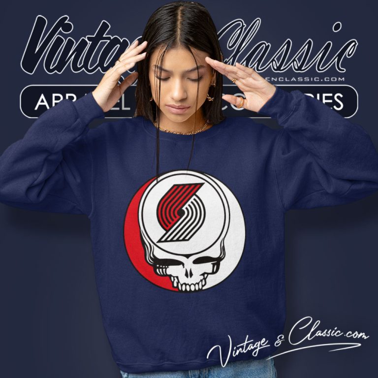 Portland Trail Blazers Grateful Dead Steal Your Face Sweatshirt Portland Trail Blazers Grateful Dead Steal Your Face Sweatshirt