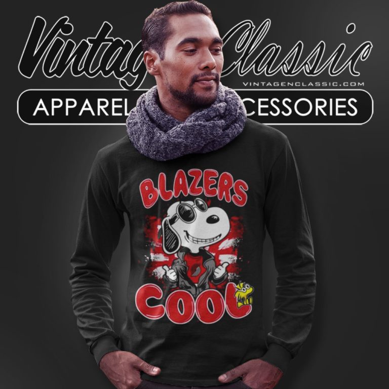 Portland Trail Blazers Nba Cool Snoopy Long Sleeve Tee Portland Trail Blazers Nba Cool Snoopy Long Sleeve Tee