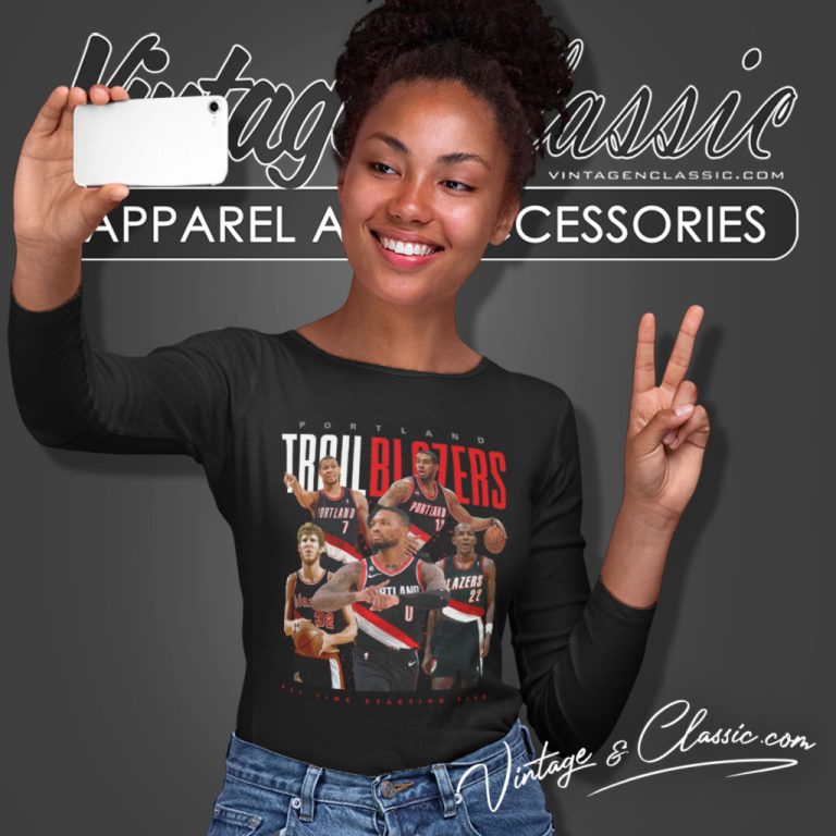 Portland Trail Blazers Shirt All Time Starting Five 2023 Long Sleeve Tee Portland Trail Blazers Shirt All Time Starting Five 2023 Long Sleeve Tee