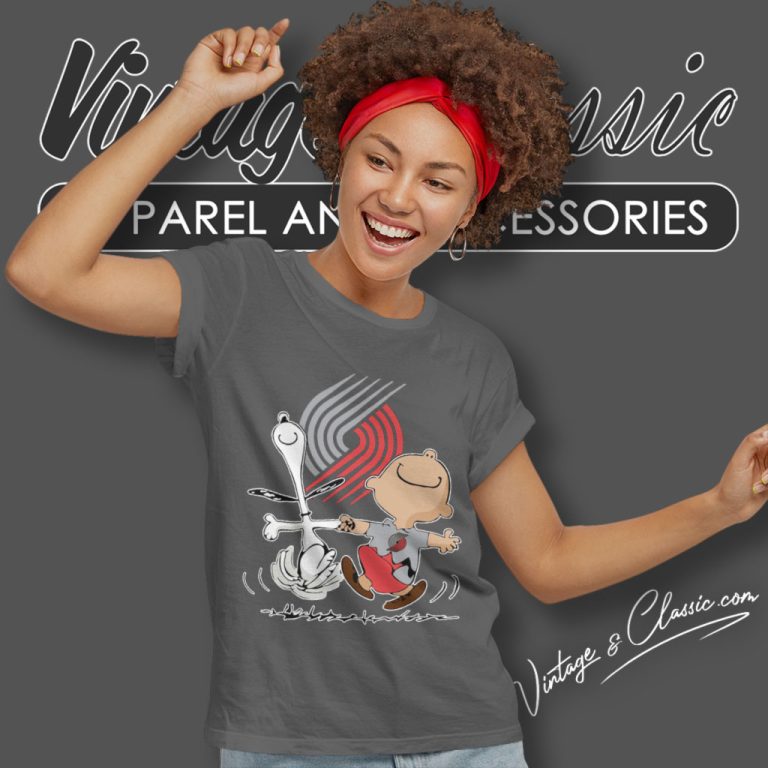 Portland Trail Blazers Shirt Charlie Brown Snoopy Women T Shirt Portland Trail Blazers Shirt Charlie Brown Snoopy Women T Shirt