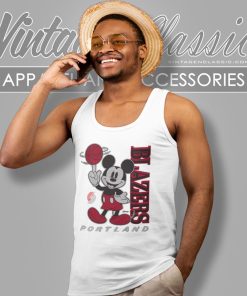 Portland Trail Blazers Shirt Junk Food Disney Vintage Mickey Baller Tank Top Racerback