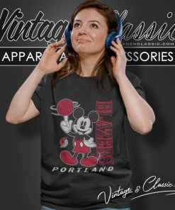 Portland Trail Blazers Shirt Junk Food Disney Vintage Mickey Baller Women T Shirt