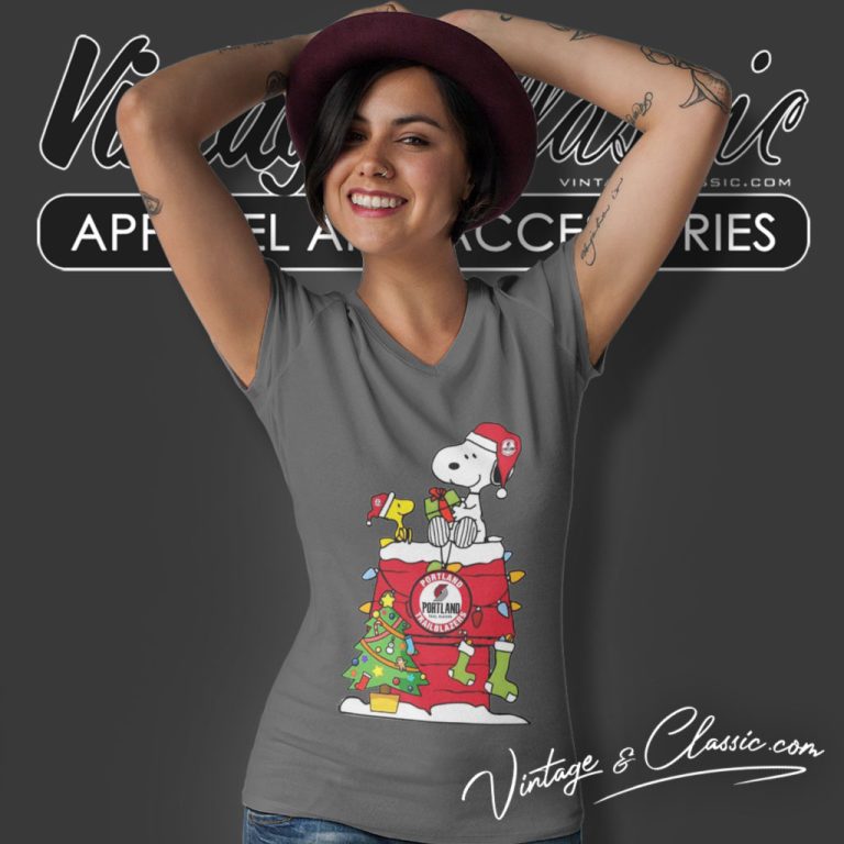 Portland Trail Blazers Shirt Just A Girl Who Loves Christmas And Love V Neck TShirt Portland Trail Blazers Shirt Just A Girl Who Loves Christmas And Love V Neck TShirt