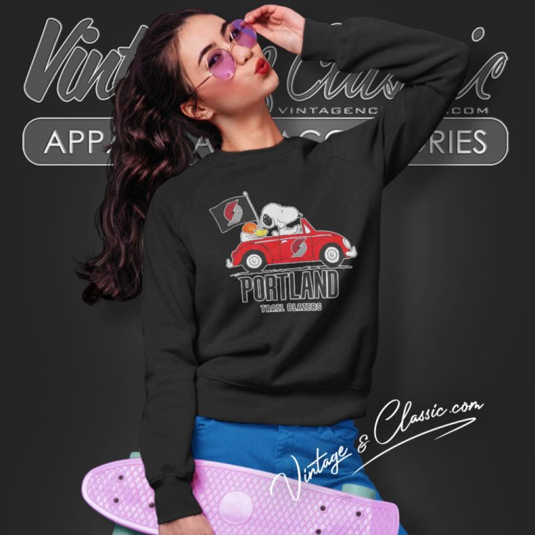 Portland Trail Blazers Shirt Snoopy Dog Driving Car Sweatshirt Portland Trail Blazers Shirt Snoopy Dog Driving Car Sweatshirt