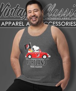 Portland Trail Blazers Shirt Snoopy Dog Driving Car Tank Top Racerback
