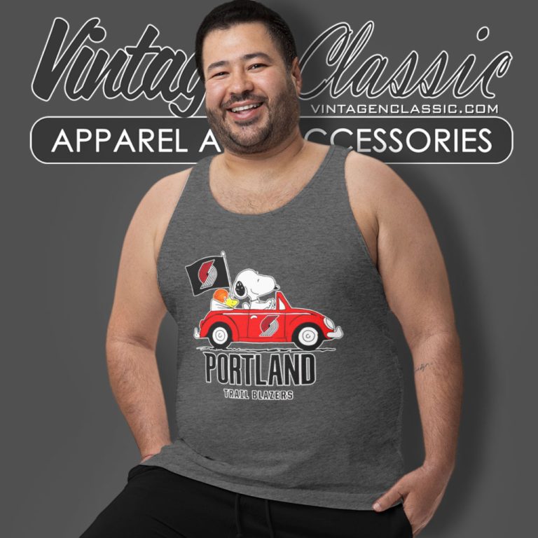 Portland Trail Blazers Shirt Snoopy Dog Driving Car Tank Top Racerback Portland Trail Blazers Shirt Snoopy Dog Driving Car Tank Top Racerback