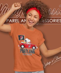 Portland Trail Blazers Shirt Snoopy Dog Driving Car Women T Shirt