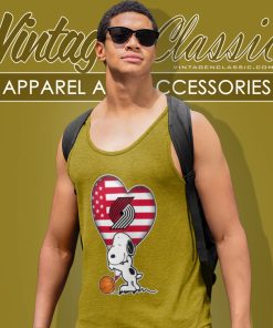 Portland Trail Blazers Shirt The Peanuts Movie Adorable Snoopy Tank Top Racerback